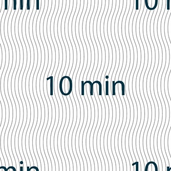 10 minutes sign icon. Seamless pattern with geometric texture. illustration