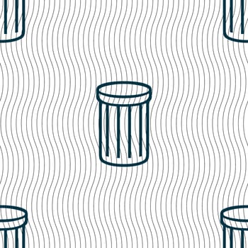 Recycle bin sign icon. Symbol. Seamless pattern with geometric texture. illustration