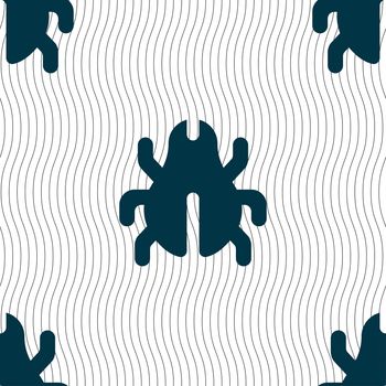 Software Bug, Virus, Disinfection, beetle icon sign. Seamless pattern with geometric texture. illustration