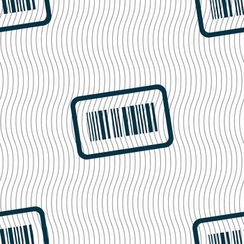 Barcode icon sign. Seamless pattern with geometric texture. illustration