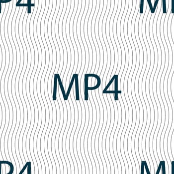 Mpeg4 video format sign icon. symbol. Seamless pattern with geometric texture. illustration