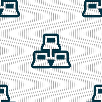 local area network icon sign. Seamless pattern with geometric texture. illustration