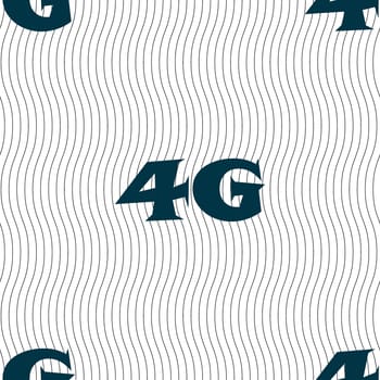 4G sign icon. Mobile telecommunications technology symbol. Seamless pattern with geometric texture. illustration