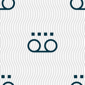 audio cassette icon sign. Seamless pattern with geometric texture. illustration