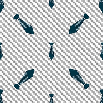 Tie sign icon. Business clothes symbol. Seamless pattern with geometric texture. illustration