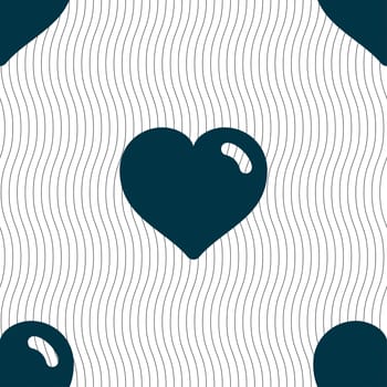 Heart, Love icon sign. Seamless pattern with geometric texture. illustration