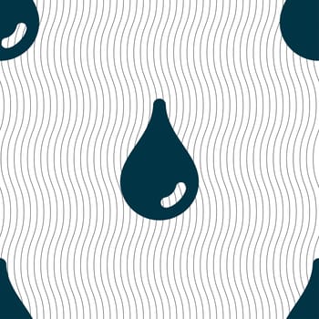 Water drop icon sign. Seamless pattern with geometric texture. illustration