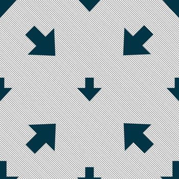 Download sign. Downloading flat icon. Load label. Seamless pattern with geometric texture. illustration
