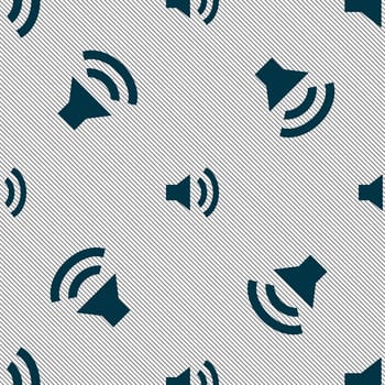 Speaker volume sign icon. Sound symbol. Seamless pattern with geometric texture. illustration