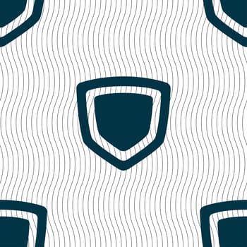 shield icon sign. Seamless pattern with geometric texture. illustration