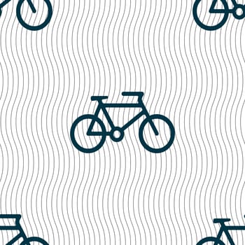 bike icon sign. Seamless pattern with geometric texture. illustration