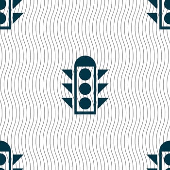 Traffic light signal icon sign. Seamless pattern with geometric texture. illustration