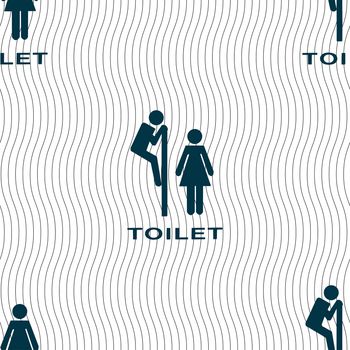 toilet icon sign. Seamless pattern with geometric texture. illustration