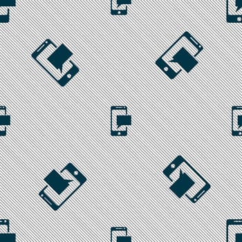 Mail icon. Envelope symbol. Message sms sign. Mail navigation button. Seamless pattern with geometric texture. illustration