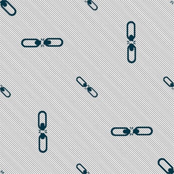 Broken connection flat single icon. Seamless pattern with geometric texture. illustration