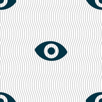 sixth sense, the eye icon sign. Seamless pattern with geometric texture. illustration