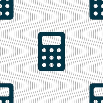 Calculator, Bookkeeping icon sign. Seamless pattern with geometric texture. illustration