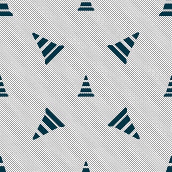 road cone icon. Seamless pattern with geometric texture. illustration
