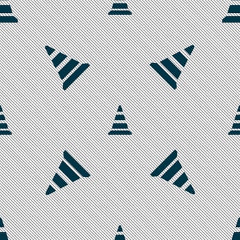 road cone icon. Seamless pattern with geometric texture. illustration