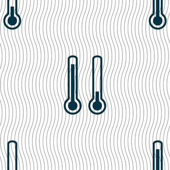 thermometer temperature icon sign. Seamless pattern with geometric texture. illustration