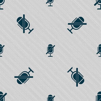 No Microphone sign icon. Speaker symbol. Seamless pattern with geometric texture. illustration