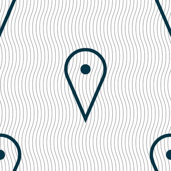 map poiner icon sign. Seamless pattern with geometric texture. illustration