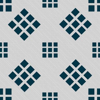List sign icon. Content view option symbol. Seamless pattern with geometric texture. illustration