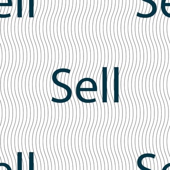 Sell sign icon. Contributor earnings button. Seamless pattern with geometric texture. illustration