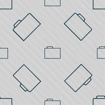 Document folder sign. Accounting binder symbol. Seamless pattern with geometric texture. illustration