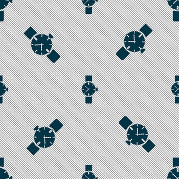 watches icon symbol . Seamless pattern with geometric texture. illustration