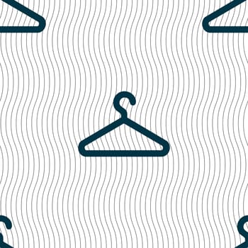 clothes hanger icon sign. Seamless pattern with geometric texture. illustration
