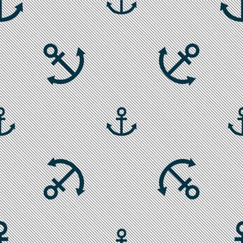 Anchor icon. Seamless pattern with geometric texture. illustration