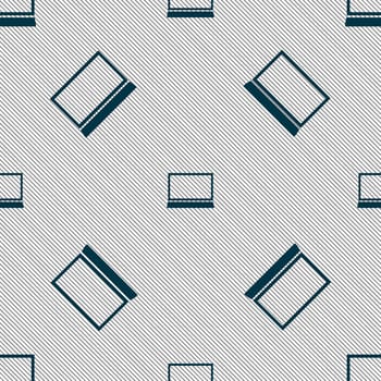 Laptop sign icon. Notebook pc symbol. Seamless pattern with geometric texture. illustration