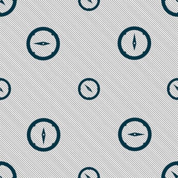 Compass sign icon. Windrose navigation symbol. Seamless pattern with geometric texture. illustration