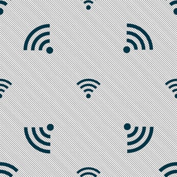 Wifi sign. Wi-fi symbol. Wireless Network icon zone. Seamless pattern with geometric texture. illustration