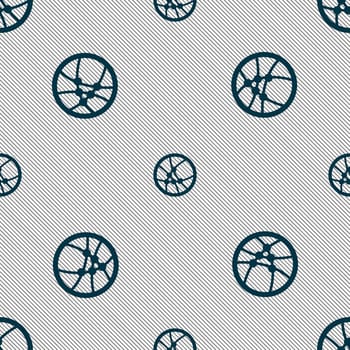 Basketball icon sign. Seamless pattern with geometric texture. illustration