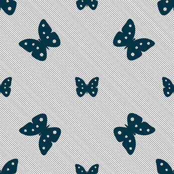 Butterfly sign icon. insect symbol. Seamless pattern with geometric texture. illustration