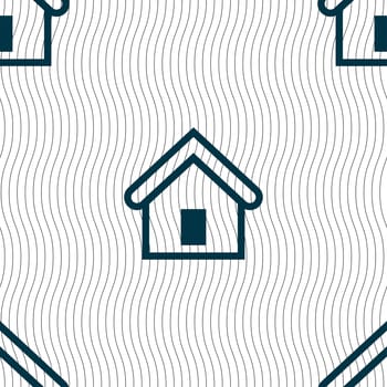 House icon sign. Seamless pattern with geometric texture. illustration