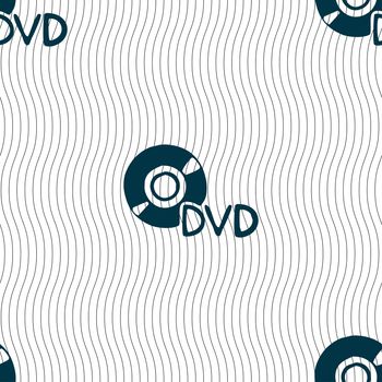 dvd icon sign. Seamless pattern with geometric texture. illustration