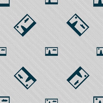 File JPG sign icon. Download image file symbol. Seamless pattern with geometric texture. illustration