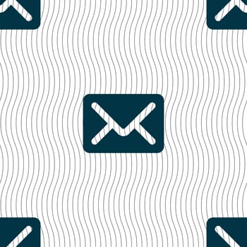 Mail, envelope, letter icon sign. Seamless pattern with geometric texture. illustration