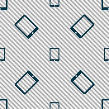 Smartphone sign icon. Support symbol. Call center. Seamless pattern with geometric texture. illustration