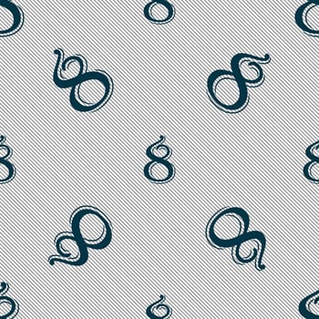 number Eight icon sign. Seamless pattern with geometric texture. illustration