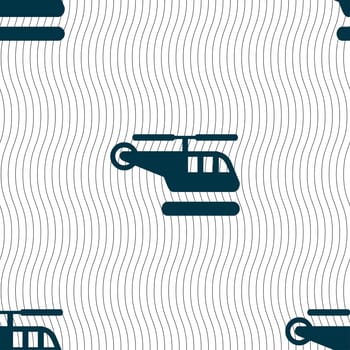 helicopter icon sign. Seamless pattern with geometric texture. illustration