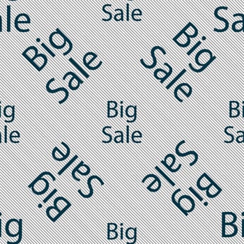 Big sale sign icon. Special offer symbol. Seamless pattern with geometric texture. illustration