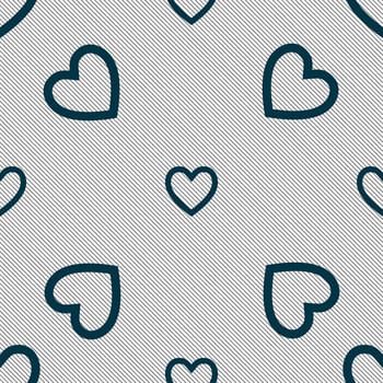 Heart sign icon. Love symbol. Seamless pattern with geometric texture. illustration