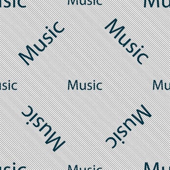 music sign icon. Karaoke symbol. Seamless pattern with geometric texture. illustration