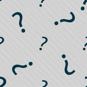 Question mark sign icon. Help symbol. FAQ sign. Seamless pattern with geometric texture. illustration