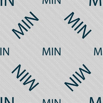 minimum sign icon. Seamless pattern with geometric texture. illustration