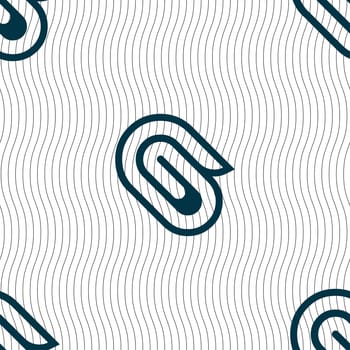 paper clip icon sign. Seamless pattern with geometric texture. illustration